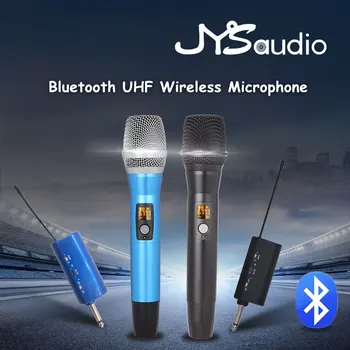 Профессиональный UHF беспроводной Bluetooth-совместимый микрофон Ручной 2-канальный USB 3,5 мм 6,35 мм Громкоговоритель для караоке DJ