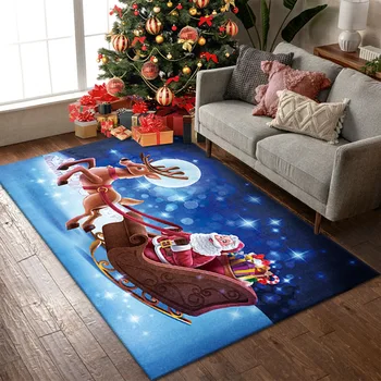 Рождественский декоративный коврик для пола, Домашний Входной ковер, Дверной коврик, 3D Санта-Клаус, Ковер для гостиной, противоскользящий коврик для кухни, ванной комнаты