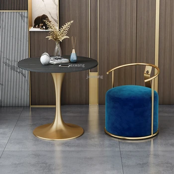 Скандинавские фланелевые стулья для гостиной Роскошный Современный Диван Приставной столик Кресло для переговоров Гостиничное кресло со спинкой Мебель для гостиной