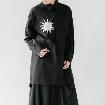 Топ для пары в стиле Йоджи Ямамото 21SS, темно-вышитые высококачественные модные дизайнерские рубашки