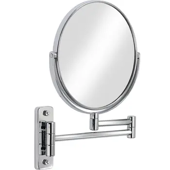 Хромированное зеркало для ванной комнаты с 3-кратным увеличением из стекла Высокой четкости, Двустороннее поворотное Настенное зеркало, 8-дюймовое косметическое зеркало, вращение на 360 градусов