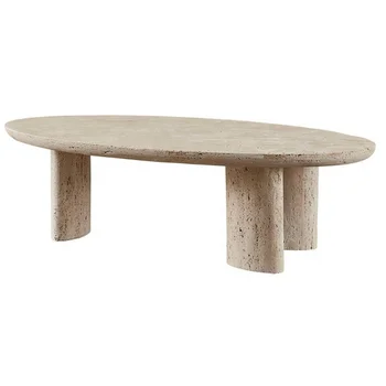 Чайный столик с резьбой по натуральному камню, Италия, современный большой круглый дизайнерский роскошный центральный квадратный журнальный столик из травертина